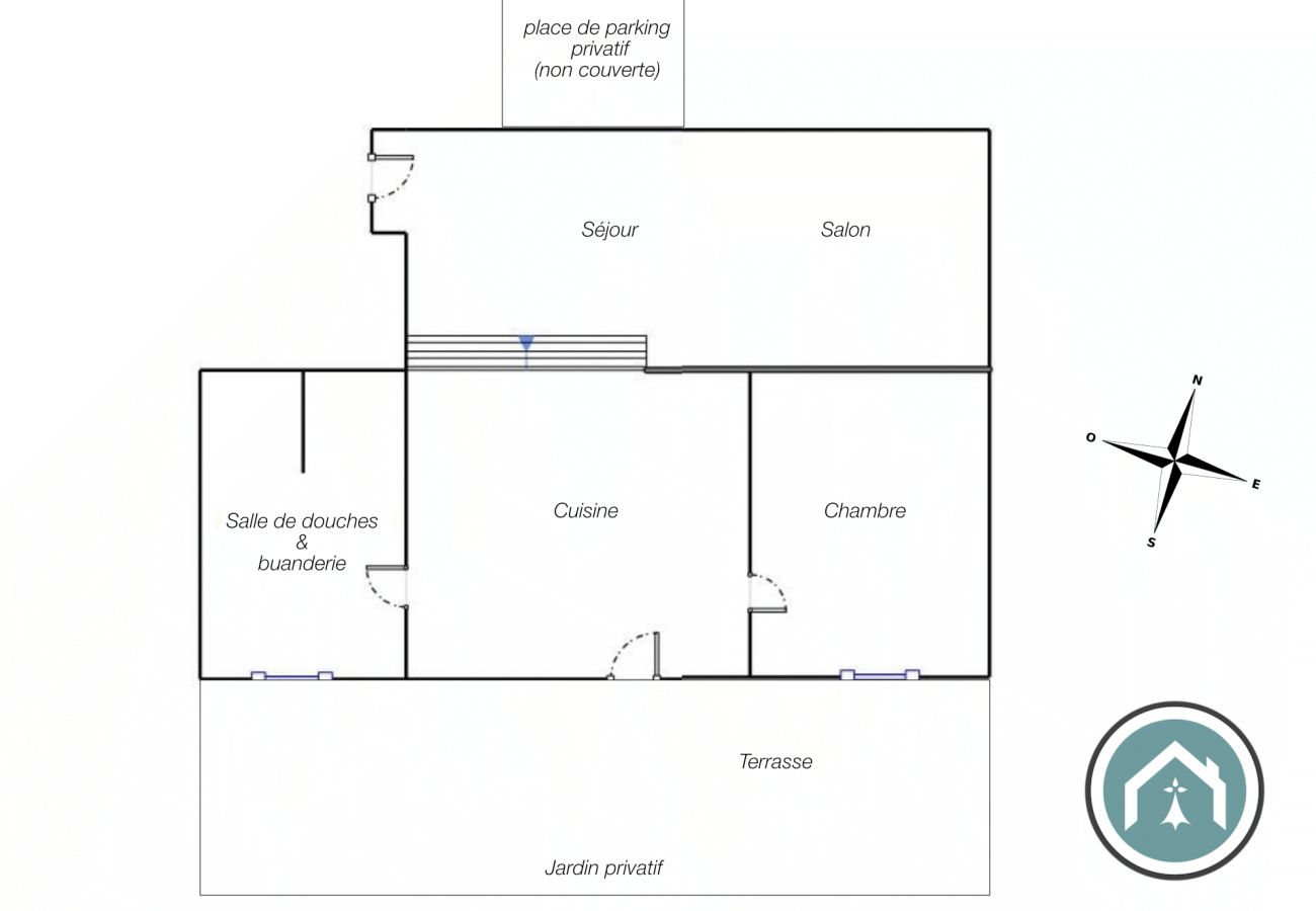 Appartement à Brest - *Ker Prat* cosy & moderne T2 avec jardin, parking